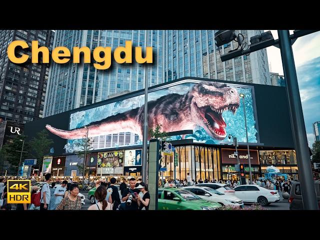 Chengdu China Walking Tour - The Capital of Pandas in Sichuan | 4K HDR