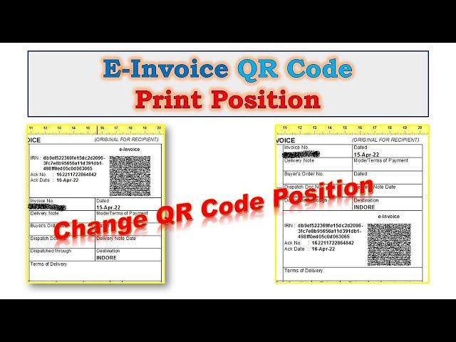 TallyPrime | E-Invoice QR Code Print Position | Change QR Code Print Place | Customize Invoice