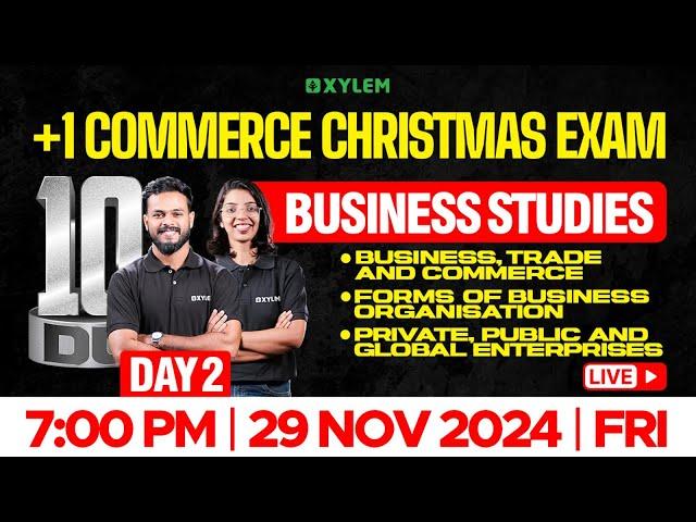 Plus One Commerce Christmas Exam - Business Studies | 10 Days Challenge | Xylem +1 Commerce