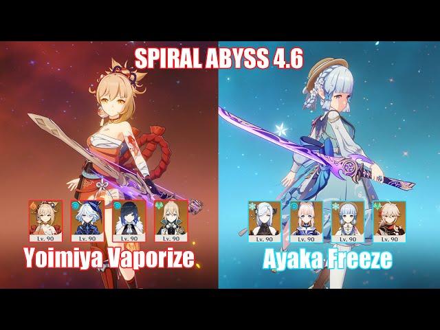 C0 Yoimiya Vaporize & C0 Ayaka Freeze | Spiral Abyss 4.6 | Genshin Impact