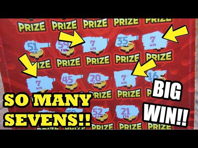 BIG WIN! I Have NEVER Seen Anything Like This Before!! "Triple Red 777" Lottery Ticket Scratch Off!