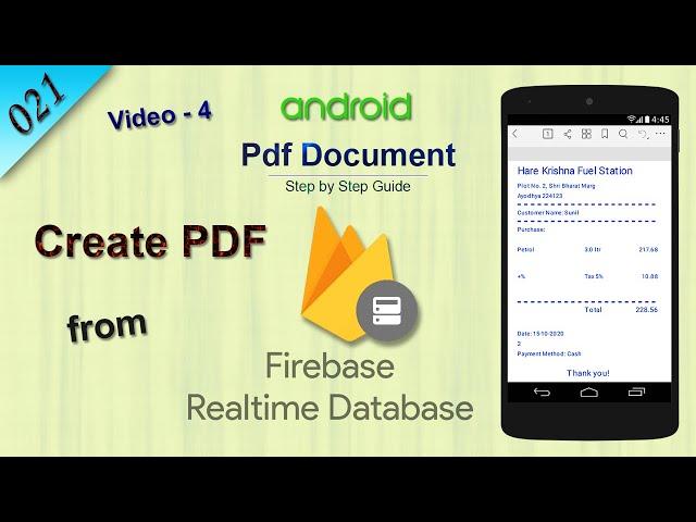 #4 Create PDF from Firebase Database android || Android Studio Firebase PDF Invoice Tutorial