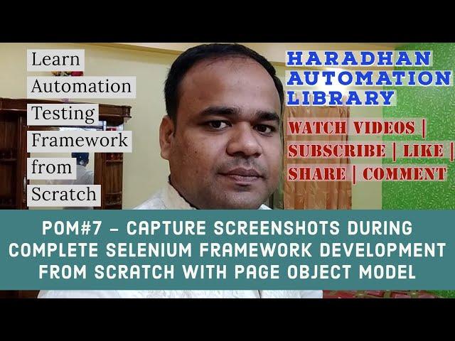 POM#7  - Capture Screenshots during Framework development from scratch using Page Object Model