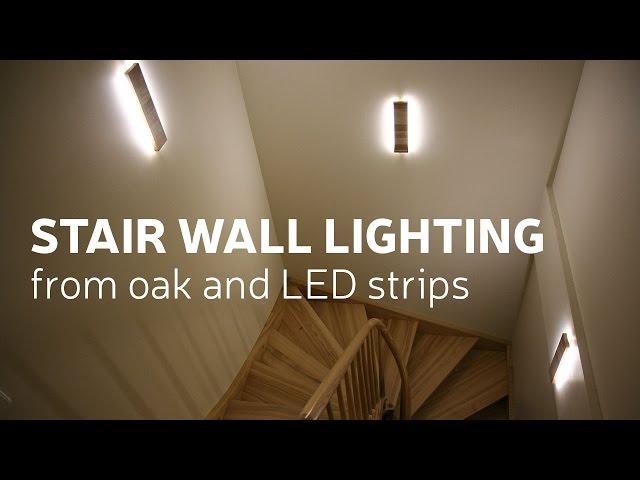 DIY: Stair Wall Lighting From Oak And LED Strips