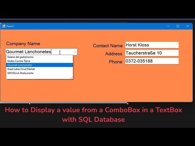 C# How to fill database values into textboxes when combobox selected index changed