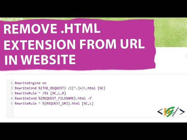 How to Remove .HTML Extension From Page URL in Website | HTML | Htaccess