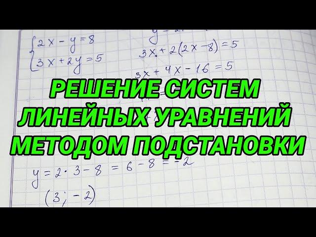 Решение систем линейных уравнений методом подстановки (видеоурок) - 7 класс алгебра