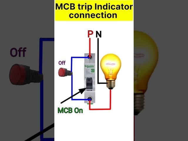 mcb trip Indicator connection | trip Indicator wiring with mcb #shorts #viral #trending #electrical