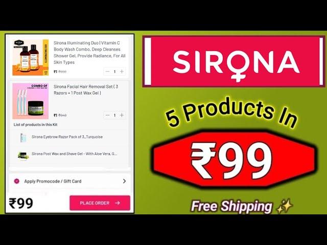 Sirona 99 Rs offers With FREE Shipping  Sirona Loot Offers