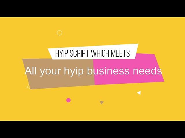 Hyipsoftware - Pro HYIP Script