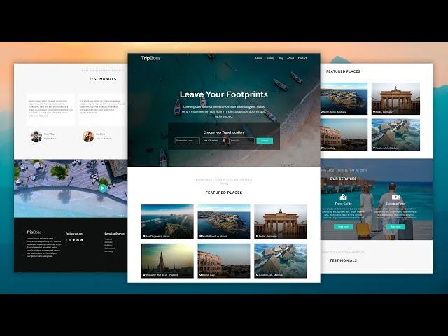 Travel Website Using HTML, CSS & JS | Part 1 - Home Page