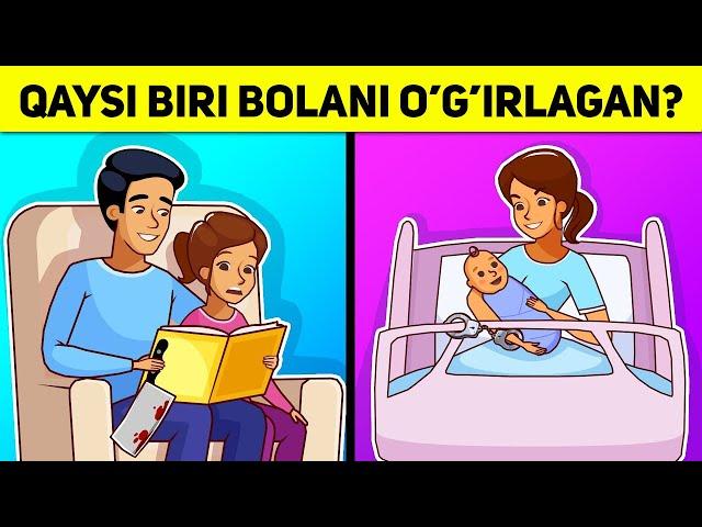 QAYSI BIRI BOLANI O'G'IRLAGAN? YANGI MANTIQIY SAVOLLAR / ҚAЙСИ БИРИ БОЛAНИ ЎҒИРЛAГAН?