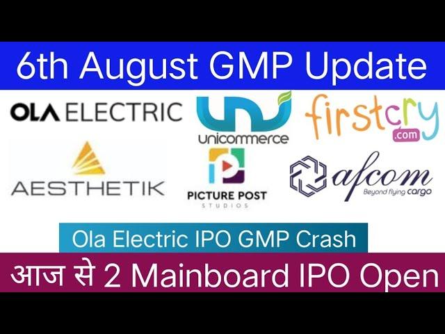 Ola Electric IPO | FirstCry IPO | Unicommerce eSolution IPO | All Mainboard IPO & SME IPO GMP |