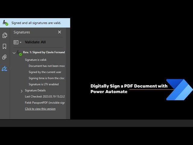 Digitally Sign a PDF Document with Power Automate