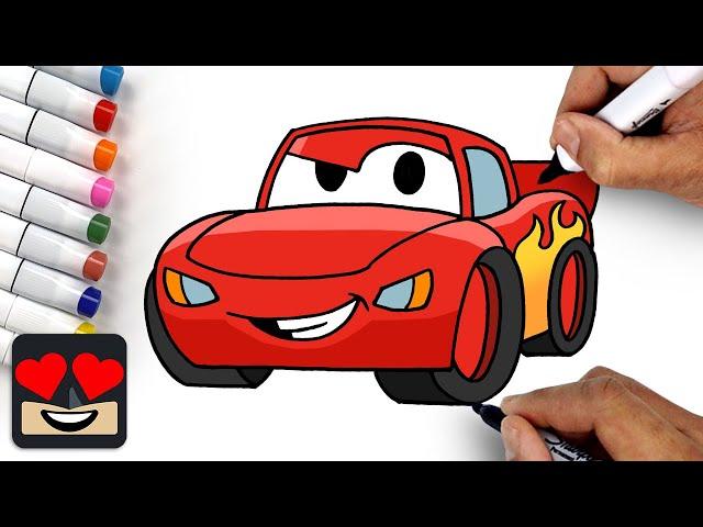 How To Draw Lightning McQueen | Cars