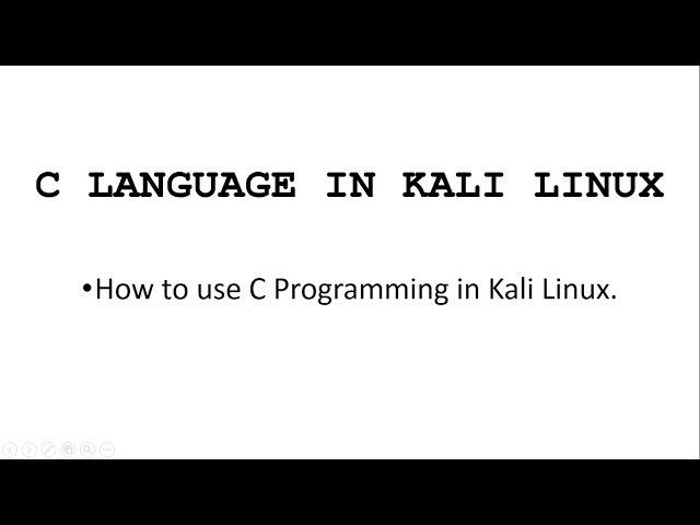 Programming in Kali linux - C Programming