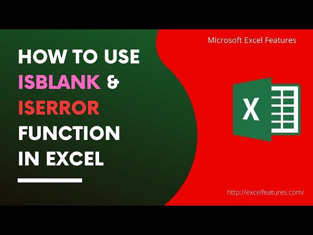 How to use  ISBLANK & ISERROR FUNCTION in excel ||