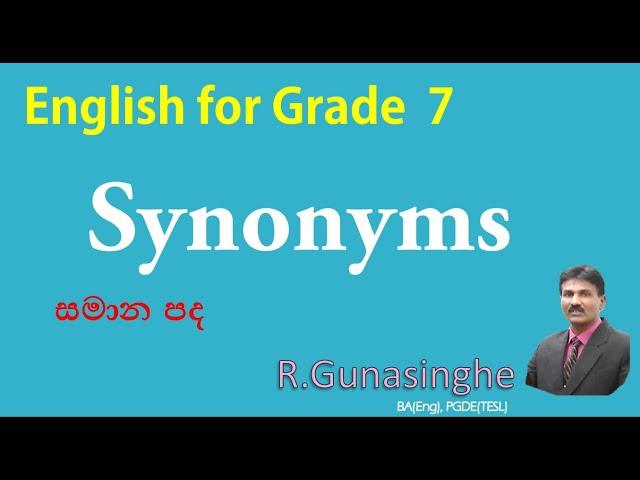 English for Grade 7 - Synonyms