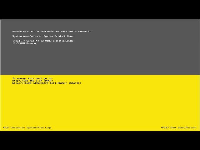 Install ESXi on PC | 6.7