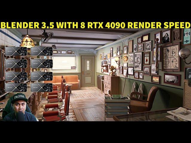 Blender 3.5 with 8 RTX 4090 Render Speed