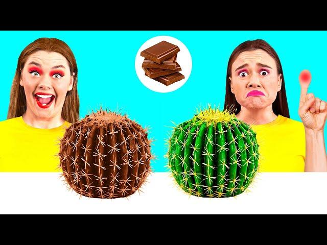 Real Food vs Chocolate Food Challenge | Funny Food Situations by BaRaDa Best