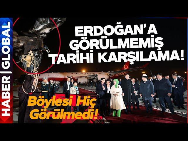 Cumhurbaşkanı Erdoğan'a Kırgizistan'da Tarihi Karşılama! Havalimanında Böyle Karşılama Görülmedi!