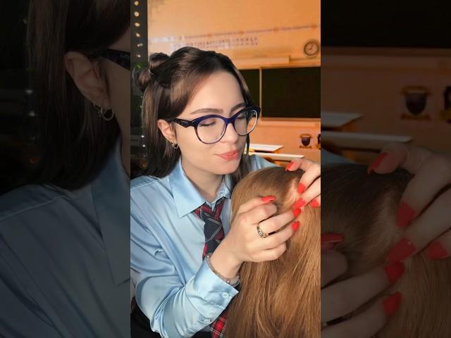 ASMR Popular Girl Plays With Your Hair in Class ‍️ #shorts #asmr