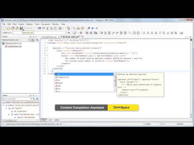 Editing Schematron Schemas in oXygen XML Editor 15.2