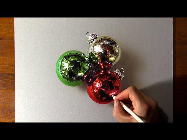 How to draw Shiny Baubles  - Time Lapse (long version)