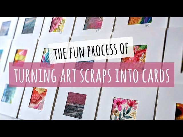 How To Make Mini Art Work Greeting Cards: The Fun Process Of Using Up Scraps Of Paintings & Swatches