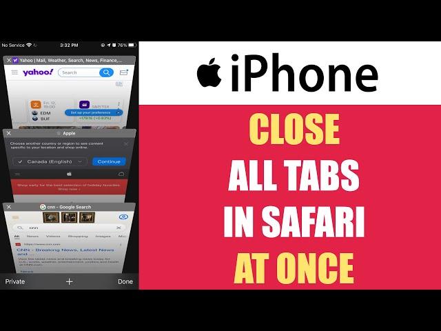 How to Close all Tabs at Once in Safari Browser on iPhone and iPad #iphone #ipad