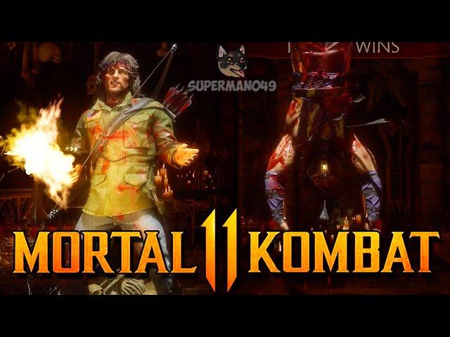 BRUTALITY HUNTING WITH RAMBO! - Mortal Kombat 11: "Rambo" Gameplay