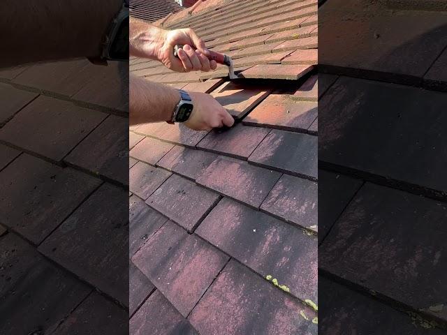 Broken tile repair. DIY. #diy #roofer #roofing #roofrepair #roof #repairs #diyrepair #diyprojects