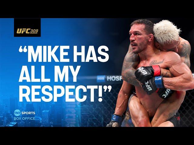 UFC 309: Charles Oliveira & Michael Chandler embrace after five-round WAR at MSG!  #UFC309