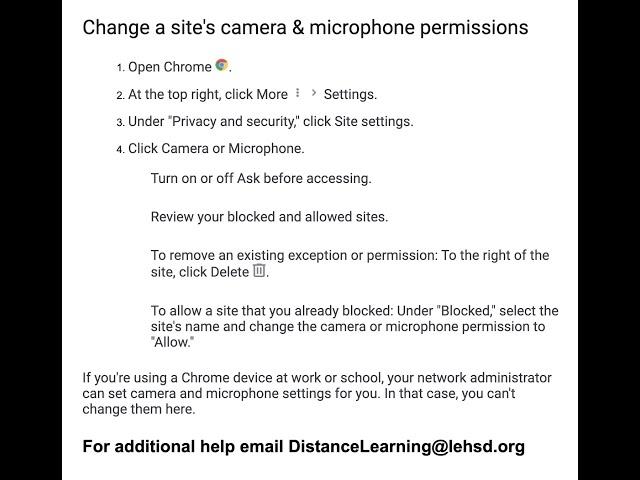 Changing Camera & Microphone Permissions in Chrome