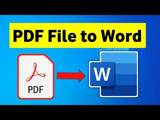 How to Convert PDF to Word || PDF File to Word Document