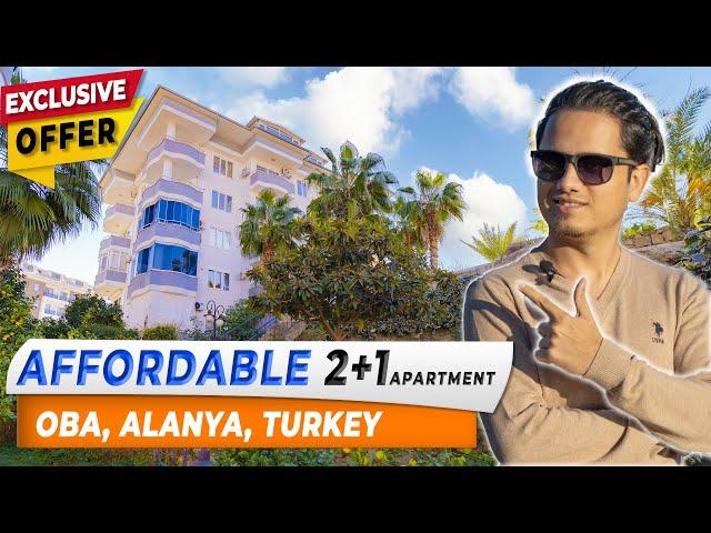 Affordable 2 bedroom apartment with a green garden in OBA, ALANYA, TURKEY