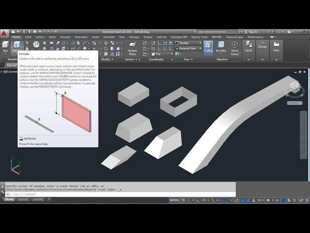 AutoCAD 3D Extrude Command Tutorial Complete | Surface, Solid, Along Path, Taper Angle