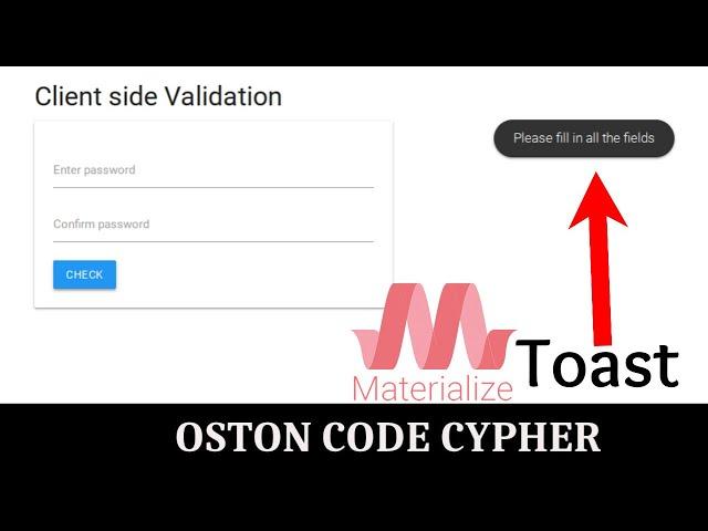 How to validate an html form and displaying toast messages to the users