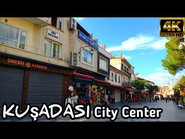 KUŞADASI CITY CENTER WALKING TOUR | January 22, 2023 | 4k UHD 60fps