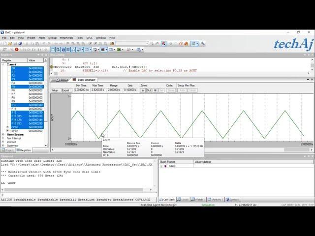 LPC2148 DAC for triangular wave generation | LPC2148 | ARM7