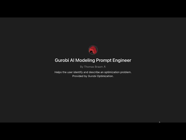 Gurobi Generative AI : Prompt Engineer Demo