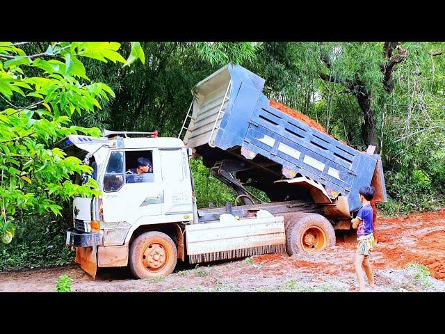 Dump Truck Stuck in Deep Mud & Recovery By Bulldozer | Hyundai Dump Truck [ EP.1757 ]