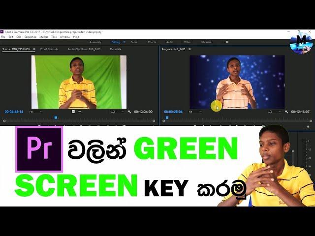 how to key #greenscreen using #adobe #premire.Explained in sinhala[Mstudiolk]