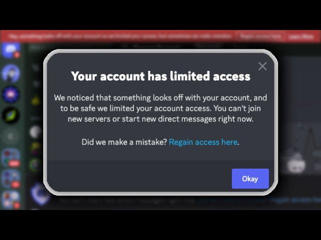 How To Fix "Your account has limited access"  in DISCORD