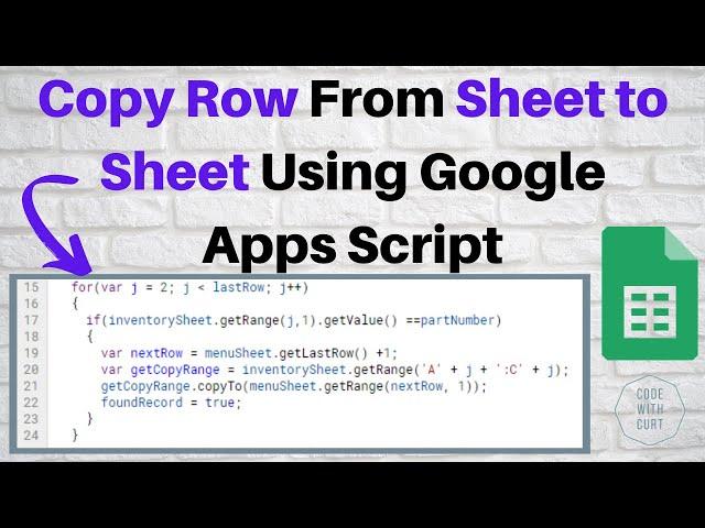 How to Copy Row from Sheet to Sheet using Google Apps Script on Google Sheets