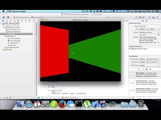 SFML Ray Casting Engine with Simple Colored Walls