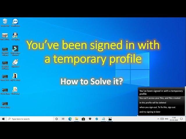 How to solve windows temporary profile signed in PC | You have been signed with a Temporary profile