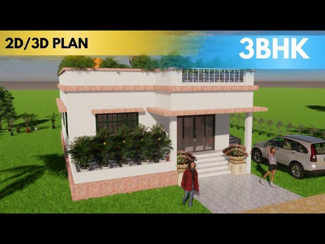 "Stunning 3BHK House Design | 3D Floor Plan & Visualization"