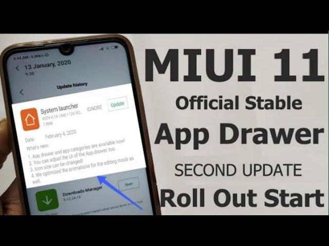 MIUI 11 Official Stable System Launcher Update App Drawer 2nd Update Rolling Out Start 2020